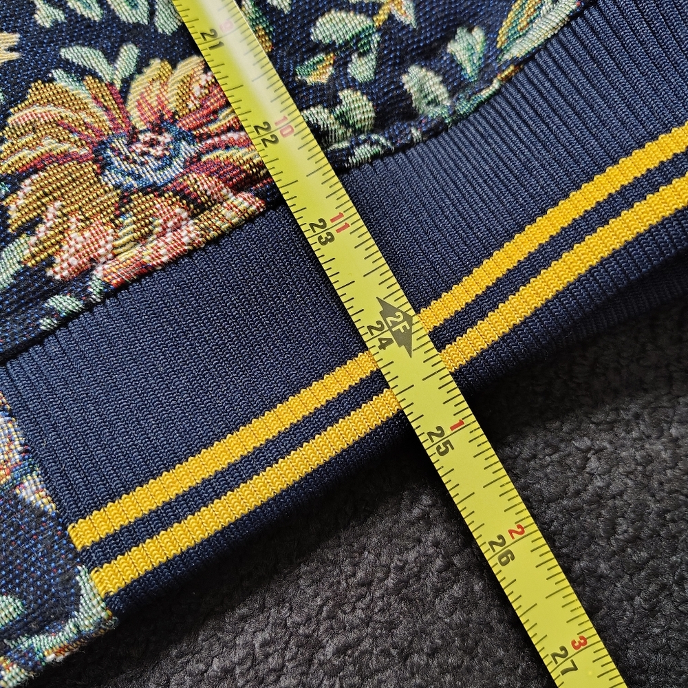 Fried Waters Textured Floral Bomber Jacket. The Tapestry Edition Mens Medium New - Picture 7 of 8
